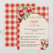 Apple rode gingham meisje Baby Shower Kaart (Voorkant / Achterkant)