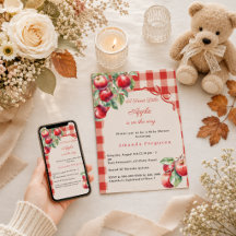 Apple rode gingham meisje Baby Shower