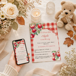 Apple rode gingham meisje Baby Shower Kaart