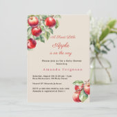 Apple rode gingham meisje Baby Shower Kaart (Staand voorkant)