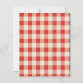 Apple rode gingham meisje Baby Shower uitnodiging (Achterkant)
