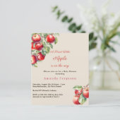 Apple rode gingham meisje Baby Shower uitnodiging (Staand voorkant)