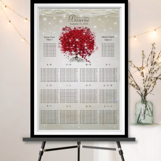 Apple Rode Hartblad Boom Stoelindeling Poster