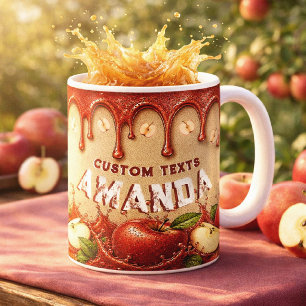 Apple Rood Beige Vintage Favor Retro Tuinfeest Koffiemok