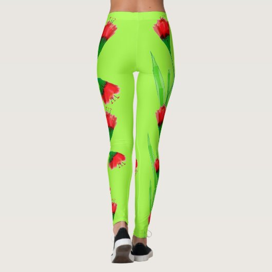 Apple rood en Limoen Leggings (Achterkant)