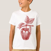 Apple rood fruit Retro  tekening - Apple T-shirt (Voorkant)