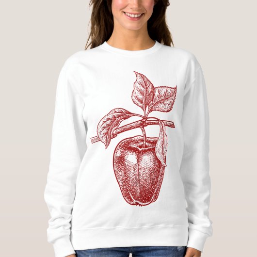 Apple rood fruit Retro tekening - Apple Trui (Voorkant)