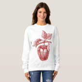Apple rood fruit Retro tekening - Apple Trui (Voorkant volledig)