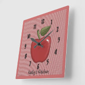 Apple (rood) vierkante klok (Hoek)