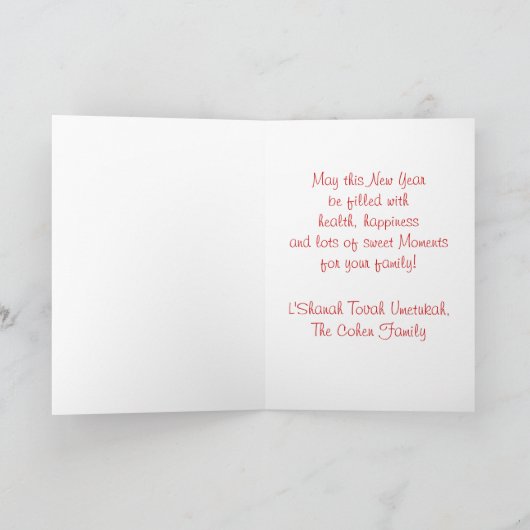 Apple Rosh Hashanah Groet Feestdagen Kaart (Binnen)