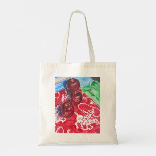 "Apple Round-up" oliehoudende verf Tote Bag (Achterkant)
