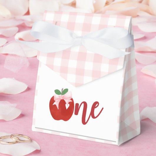 Apple roze strik plaid eerste verjaardag bedankdoosjes (Huwelijk)