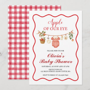 Apple Roze Strik preppy Coquette Baby Shower Kaart