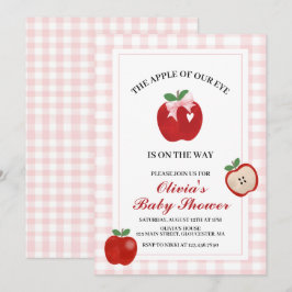 Apple Roze Strik preppy Coquette Baby Shower Kaart