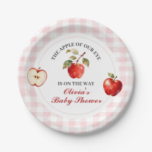 Apple Roze Strikje Preppy Coquette Baby Shower Papieren Bordje