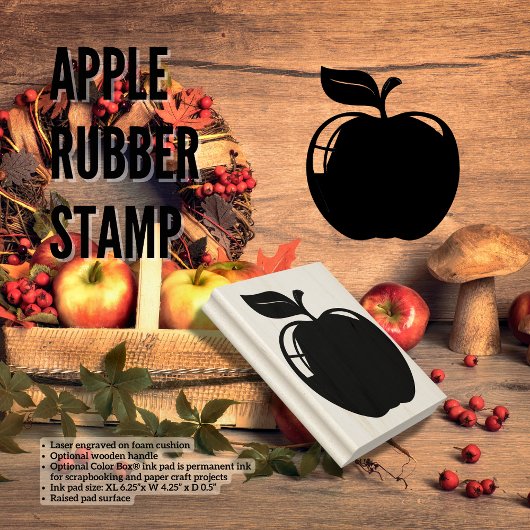 Apple Rubber Stamp Rubberstempel
