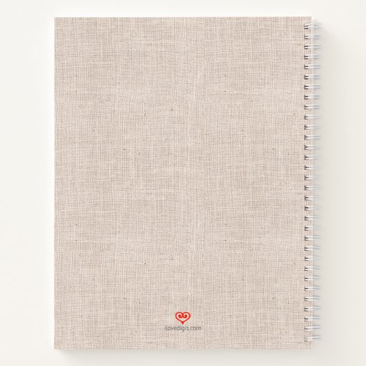 Apple Rustic Faux Burlap Mam's Recipe Cookbook Notitieboek (Achterkant)