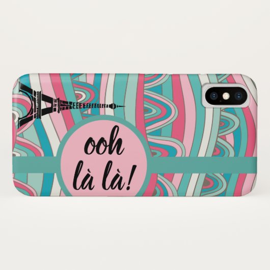 Apple/Samsung Eiffel Tower Ooh la! Monogram Case-Mate iPhone Case (Achterkant (horizontaal))