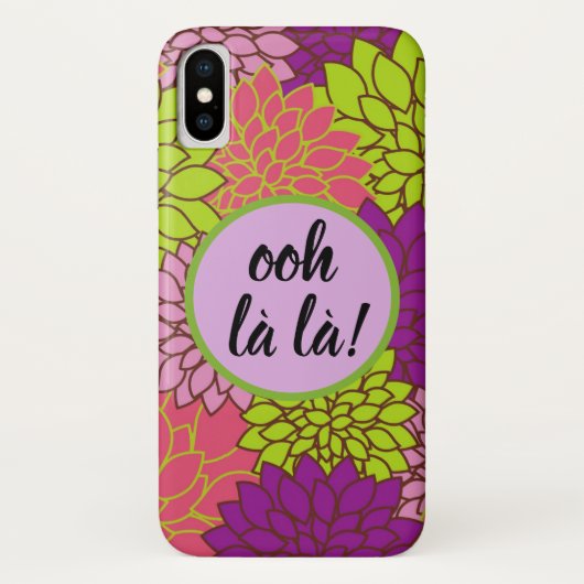 Apple/ Samsung Ooh la la! Monogram Veteraan Bloemm Case-Mate iPhone Case (Achterkant)