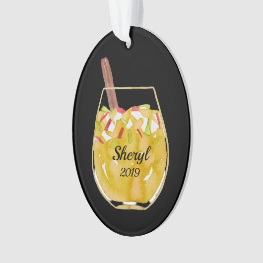 Apple Sangria Gepersonaliseerd Ornament (voorkant)
