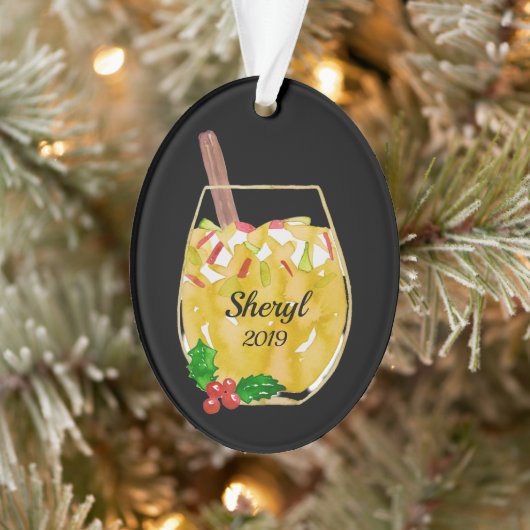 Apple Sangria Personalized Ornament (Boom)