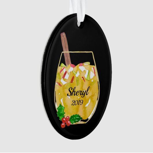 Apple Sangria Personalized Ornament (voorkant)