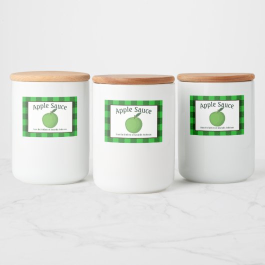 Apple Sauce Canning Behoudt Plaid GH Food Label Voedselcontainer Etiket (Flessen)