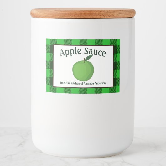 Apple Sauce Canning Behoudt Plaid GH Food Label Voedselcontainer Etiket (Voorkant)