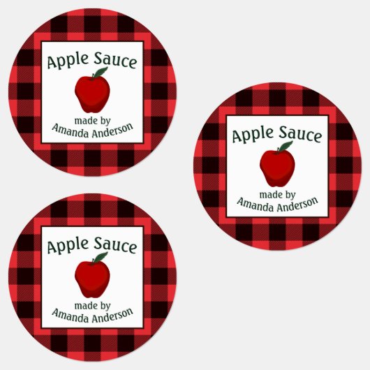 Apple Sauce Canning bewaart Plaid C Food Label (Groep)