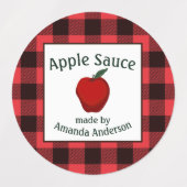 Apple Sauce Canning bewaart Plaid C Food Label (Design 1)