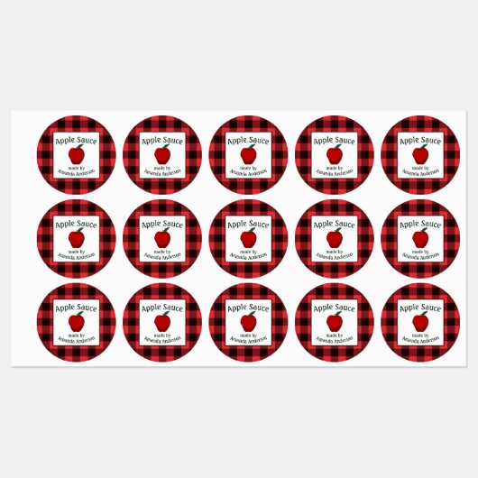 Apple Sauce Canning bewaart Plaid C Food Label (Vel)