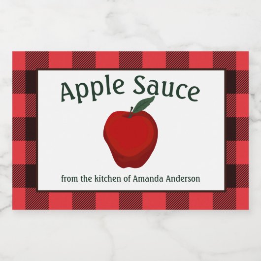 Apple Sauce Canning Phold H Food Label Voedselcontainer Etiket (Enkel label)