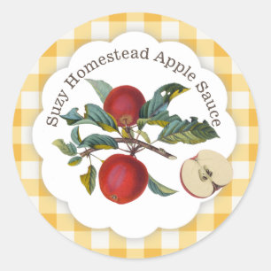Apple Sauce Classic Gingham Ronde Sticker