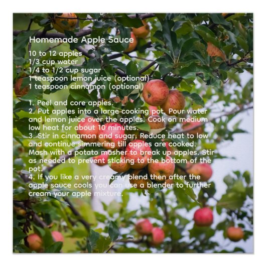 Apple Sauce Recept Perfect Poster (Voorkant)