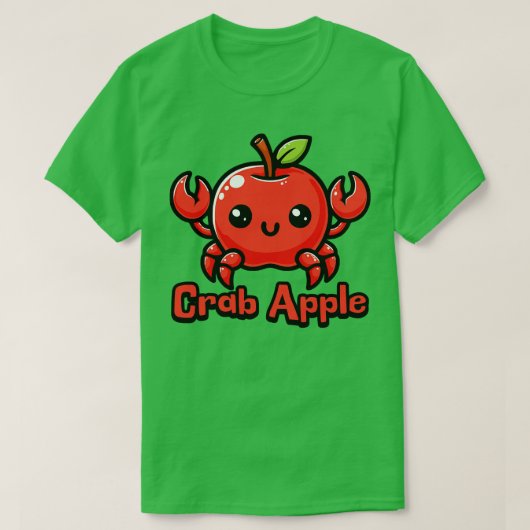 Apple Schattige Schattige Voedsel Dieren Pun T-shirt (Design voorkant)