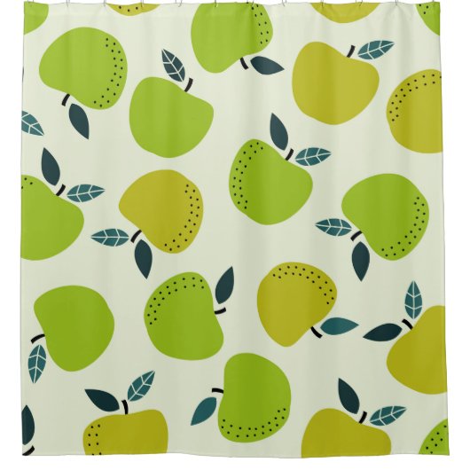 Apple seamless pattern. Fruit theme illustration.a Douchegordijn (Voorkant)