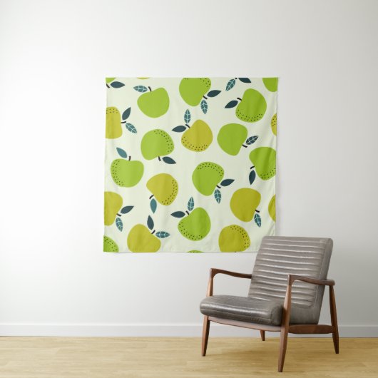 Apple seamless pattern. Fruit theme illustration.a Wandkleed (In Situ (horizontaal))