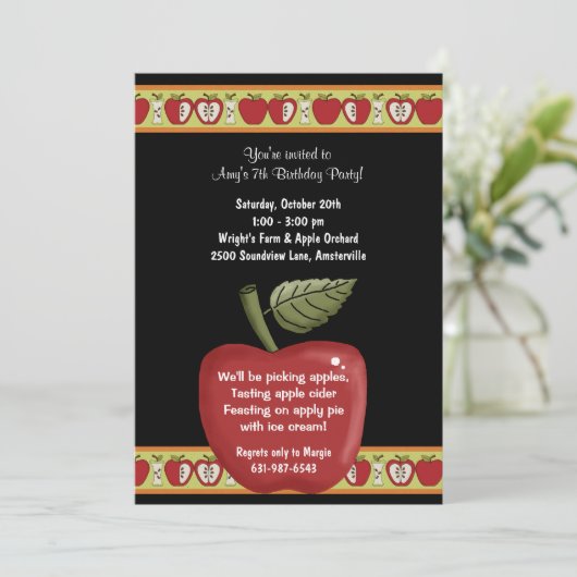 Apple Seeds - partijuitnodiging Kaart (Staand voorkant)