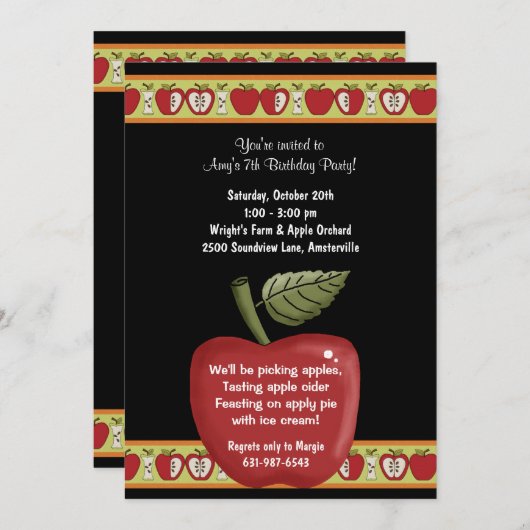 Apple Seeds - partijuitnodiging Kaart (Voorkant / Achterkant)