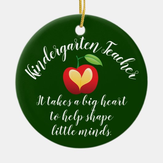 Apple Shape Little Minds Personalized Teacher Keramisch Ornament (Voorkant)