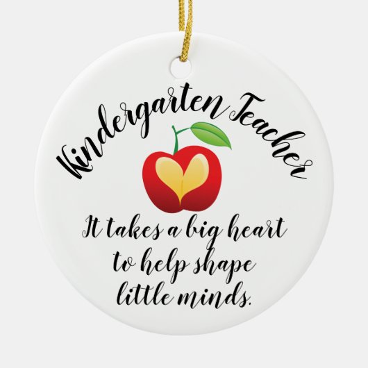 Apple Shape Little Minds Personalized Teacher Keramisch Ornament (Voorkant)