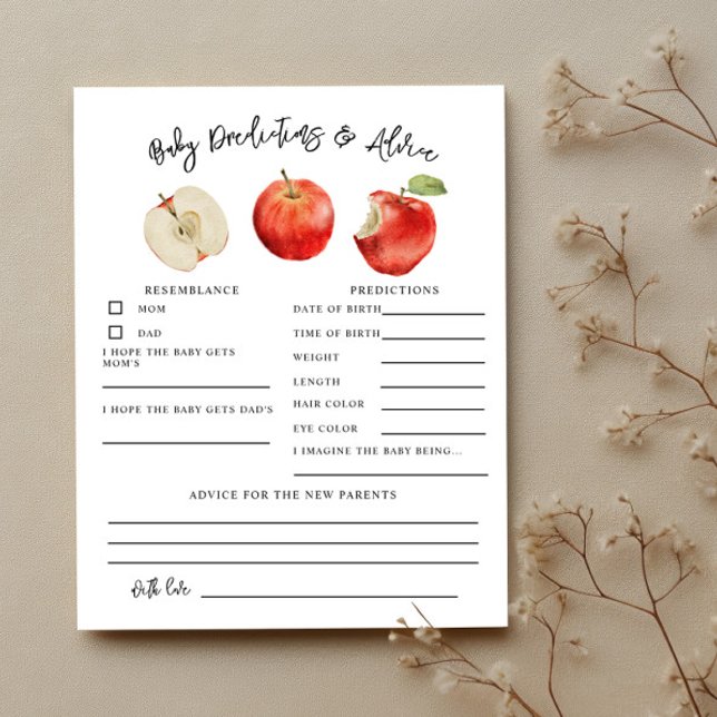 Apple Shower Baby Voorspellingen & Advies Kaart (Creator heeft geüpload)