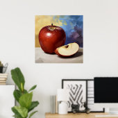 Apple Slice - Painterly Style Stilleven Kunst Poster (Thuiskantoor)