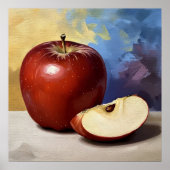 Apple Slice - Painterly Style Stilleven Kunst Poster (Voorkant)