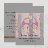 Apple Slice Pentacle Wreath Handfasting Wedding Kaart (Voorkant / Achterkant)