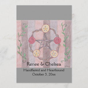Apple Slice Pentacle Wreath Handfasting Wedding Kaart