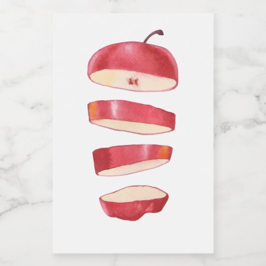Apple Slices Voedselcontainer Etiket (Enkel label)