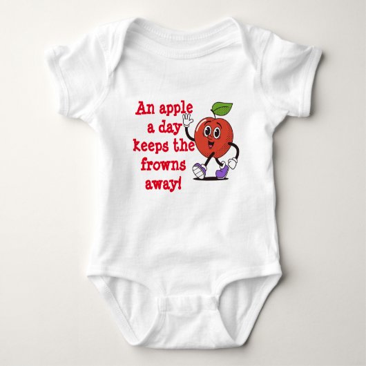Apple Smiles: Adorable Retro Baby Bodysuit voor ba (Voorkant)