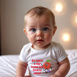 Apple Smiles: Schattige Retro Baby Bodysuit