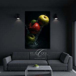Apple Spat in Water – Fruit Fotografie Wand Kunst Poster